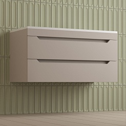 Style Line Тумба под раковину Остин 100 подвесная крем – фотография-4